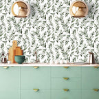 Livebor Green Leaf Wallpaper Peel and Stick Olive Leaf Contact Paper 17.7inch x - Image 4
