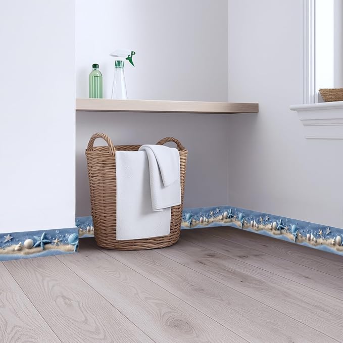 Beach Seashell Wallpaper Border 196x4 Inch Peel and Stick Wall Border Self - Image 4
