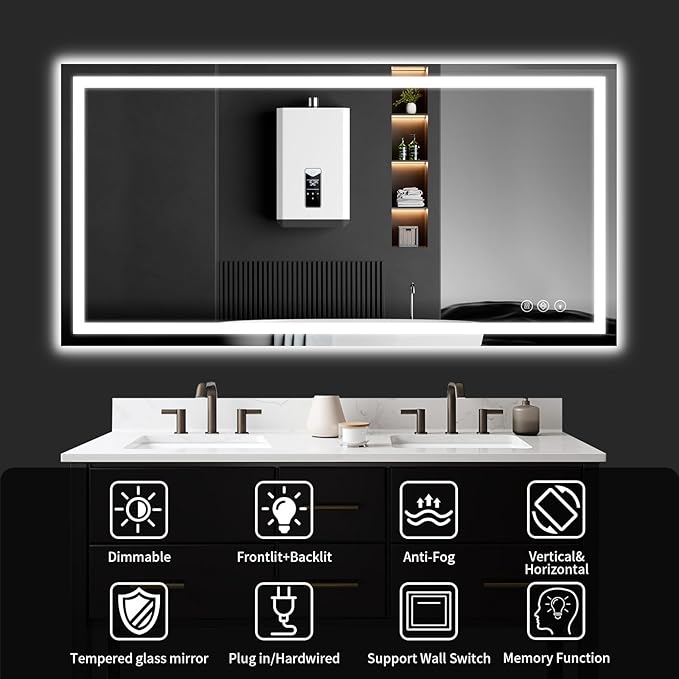LED Bathroom Mirrors 36"x50" Bathroom Mirror - Image 8