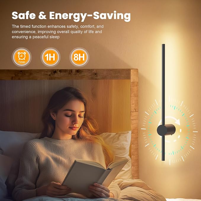 NIORSUN 24 Inch Battery Operated Wall Sconce Set of 2, 10 Colors Dimmable - Image 7
