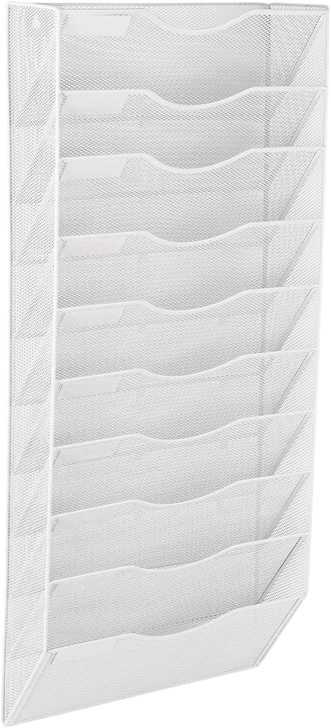 EASEPRES 10 Pocket Mesh Hanging Wall File Organizer, Wall Mounted Mail Paper - Image 8