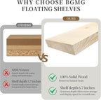 BGMG Floating Shelves 16 inch Long, Distressed Rustic Wooden Wall Shelves - Image 4