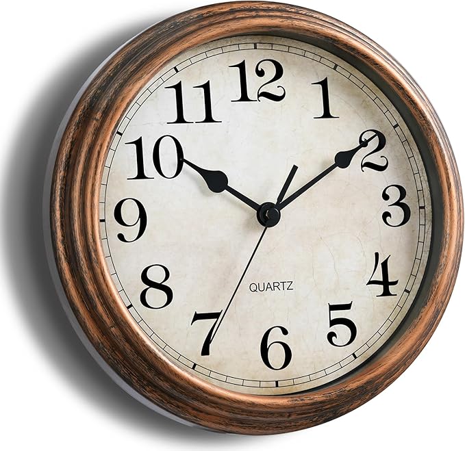 Wall Clock, Vintage Battery Operated, Retro Silent Non Ticking Decorative Clocks - Image 2