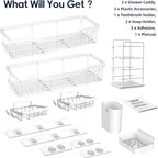 NESOMI Shower Caddy Adhesive Shower Organizer 7-Pack, Rustproof Stainless Steel - Image 7