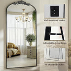 Dewfig Arched Full Length Mirror, Floor Mirror - Image 7