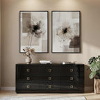 Framed Neutral Abstract Floral Wall Art - Image 8