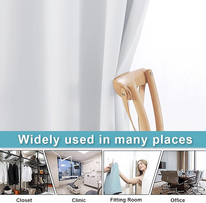 RYB HOME White Curtains Room Seperating Divider Privacy Noice Dampening - Image 5