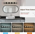 LED Wall Black Vanity Lights for Bathroom Light Fixtures 30W Adjust 3 Colors - Image 6