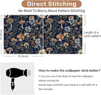 Froluya Mushroom Peel and Stick Wallpaper Dark Floral Contact Paper 16.9" x - Image 4
