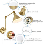 TRLIFE Wall Sconce with Remote Control, Brushed Brass Plug in Wall Sconces - Image 4