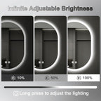 16x24 LED Bathroom Mirror with Lights Oval, Lighted Bathroom Vanity Mirror - Image 3