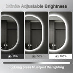 20x28 LED Bathroom Mirror with Lights Oval, Lighted Bathroom Vanity Mirror - Image 3