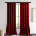 NICETOWN Christmas Red Velvet Curtains and Drapes, Extra Long Elegant Wall - Image 2