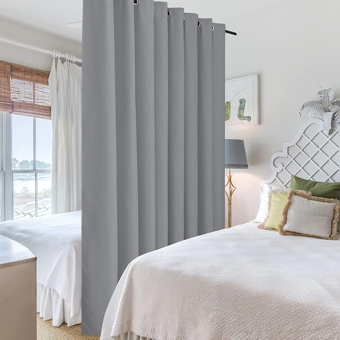 RYB HOME Room Divider Curtains Blackout, Total Privacy Curtains Screen Partition - Image 4