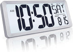TXL Silver Large Digital Wall Clock by TXL