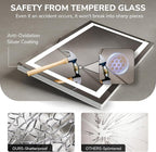 USHOWER LED Bathroom Mirror 48x32 Inch Tempered Glass - Image 6