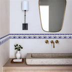 Blue Purple Floral Bird Wallpaper Border 196x4 Inch Peel and Stick Wall Border - Image 3
