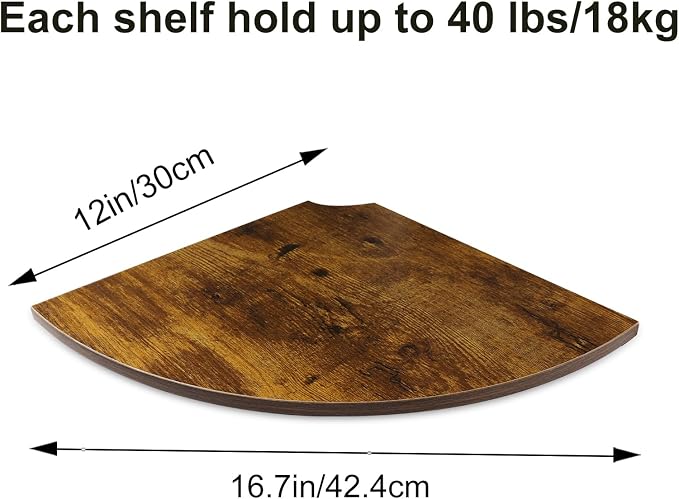 JJL Corner Shelves, 12 Inch Deep Corner Shelf Wall Mounted - Image 3