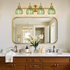 4-Light Bathroom Light Fixtures, Vintage Bathroom Vanity Lighting Fixtures Over - Image 7