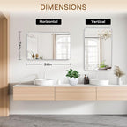 Wall Mount Mirror for Bathroom, Brushed Silver Metal Framed Rounded Corner - Image 4