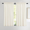 NICETOWN Ivory White Velvet Curtains 54" Length 42" Wide, Light Dimming Thermal by NICETOWN