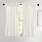 NICETOWN Ivory White Velvet Curtains 54" Length 42" Wide, Light Dimming Thermal by NICETOWN
