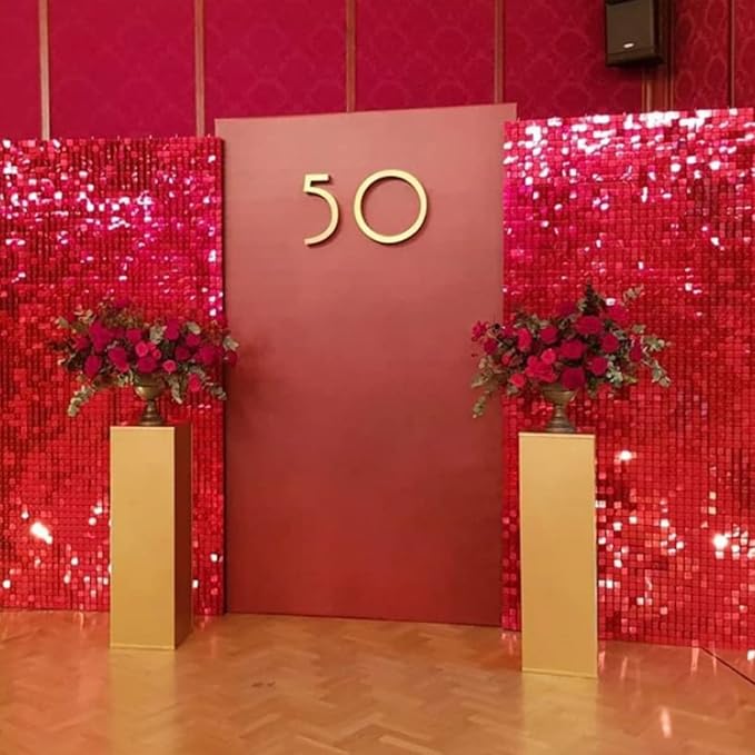 COKAOBE Red Shimmer Wall Backdrop, Photo Backdrops - Image 9