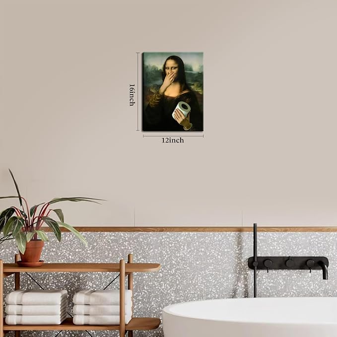 Funny Mona Lisa Canvas Wall Art - Image 3