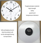 White Marble Glass Wall Clocks Battery Operated 12 Inch Abstract Decorative - Image 7