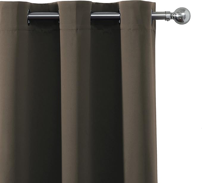 LEMOMO Chocolate Brown Blackout Curtains 40 x 63 Inch Length/Set of 2 Curtain - Image 6