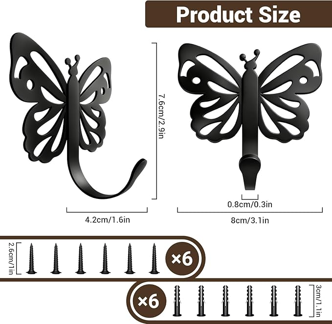 Midukit Butterfly Design Wall Hooks - Image 2