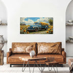 Sunflower Pictures Wall Decor Farmhouse Barn Truck Wall Art Sunflower Field - Image 6