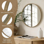 WallBeyond Round Wood Mirror 24" Circle Wall Mirror - Image 5