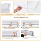 SUNOFF No Drill Tools Cordless Blackout Roller Shades Blinds - Image 2