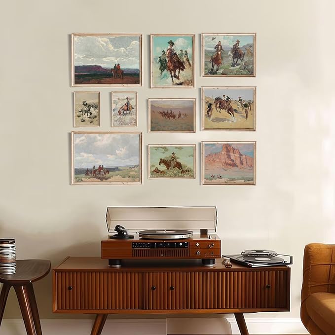 Uniro Western Decor Vintage Western Cowboy Wall Art, Farmhouse Wall Decor - Image 4