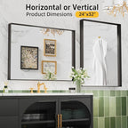 32”x 24” Black Bathroom Mirrors - Image 4
