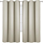 LEMOMO Light Beige Thermal Blackout Curtains/42 x 72 Inch/Set of 2 Panels Room - Image 2