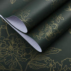 Froluya Dark Green and Gold Wallpaper Floral Peel and Stick Wallpaper - Image 6