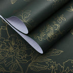 Froluya Dark Green and Gold Wallpaper Floral Peel and Stick Wallpaper - Image 9