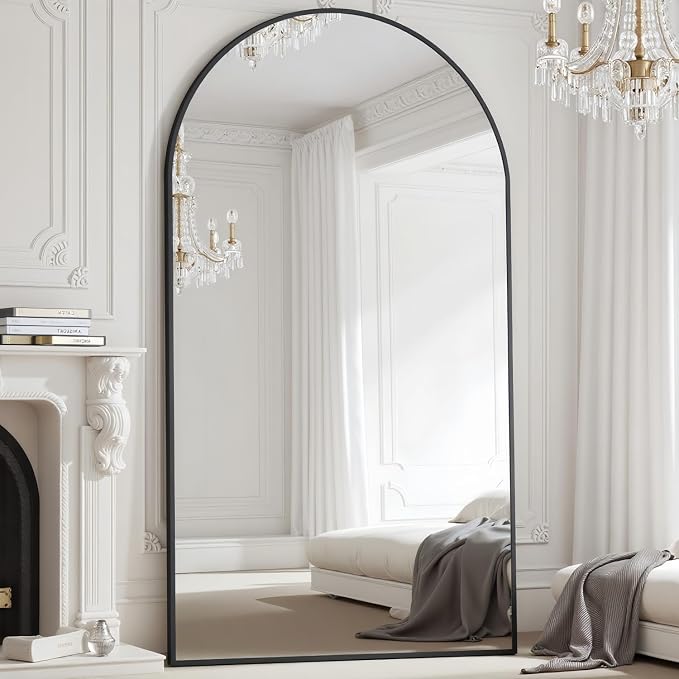 Prywot Full Length Mirror, Oversized 78"x38" Arched-Top Floor Mirrors, Modern by Prywot