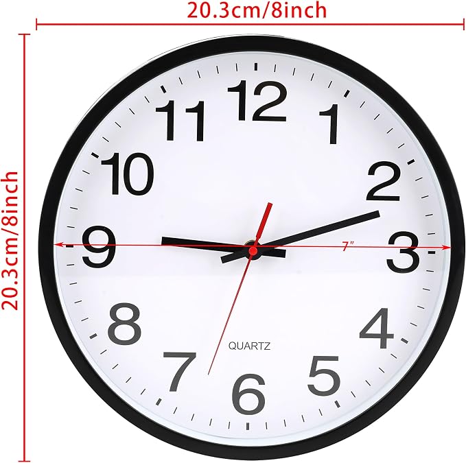 OceeK Wall Clock, Silent Non-Ticking, Modern Small Wall Clocks 8 Inch, Quality - Image 2