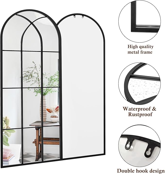Mirror Full Length, Oversize Farmhouse Standing Wall Mirrors Hanging or Leaning - Image 7