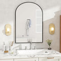 DUMOS Black Metal Arch Vanity Rounded Rectangle Bathroom Mirrors by DumosLifestyle