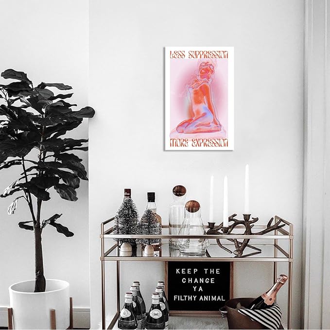 Spiritual Affirmation Art Poster Pink Woman Canvas Wall Art Aesthetic Pictures - Image 5