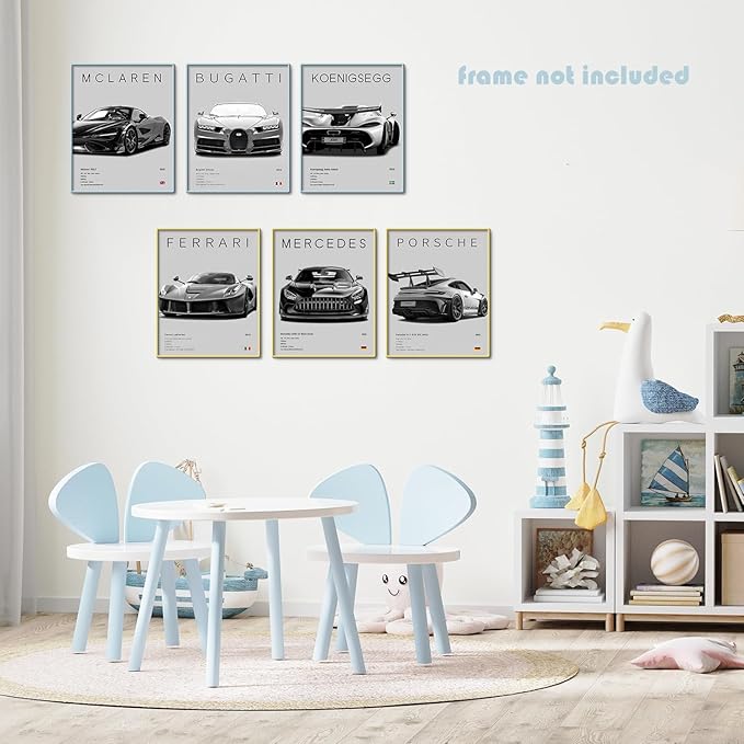 CSLGQGV Car Posters Vintage Racing Car Wall Art Supercar Canvas Prints Painting - Image 6