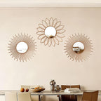 3 Pack Metal Mirrors for Wall Sunburst Wall Mirrors Home Décor Decorative - Image 6