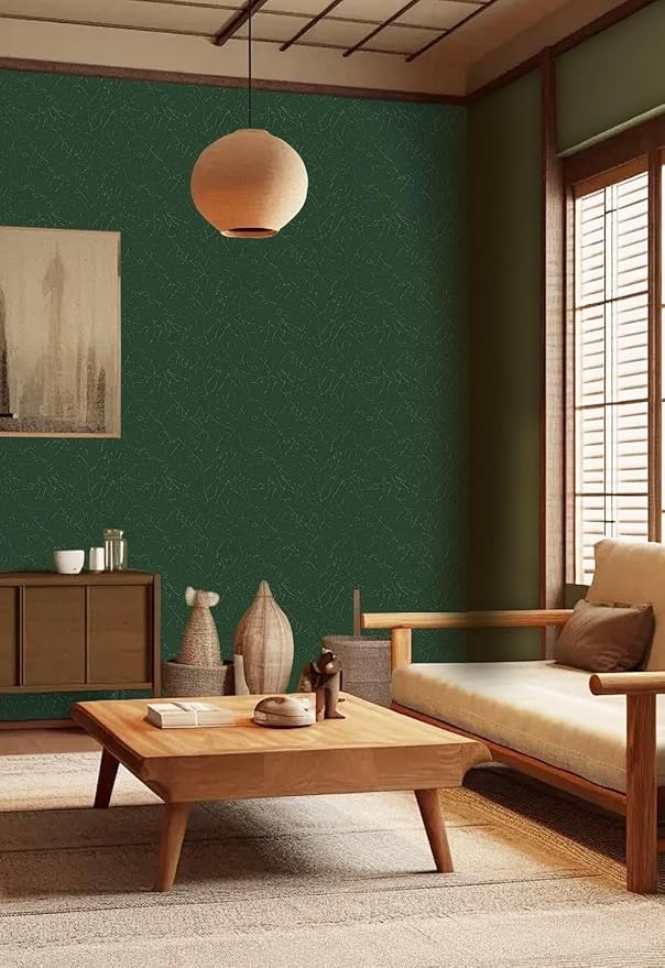 Abyssaly Dark Green Peel and Stick Wallpaper Removable Silk Texture Contact - Image 3