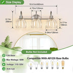 3-Light Bathroom Light Fixtures, Brushed Nickel Wall Lights - Image 9