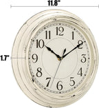 Peohud Silent Wall Clock, 12 Inch Vintage Non Ticking Quartz Battery Operated - Image 2