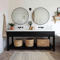Sunniry 2 Pack 26 inch Black Round Mirror by Sunniry